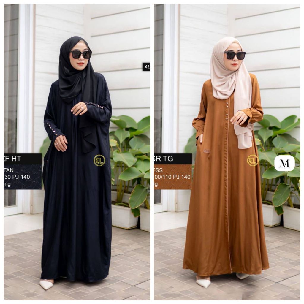 Gamis Twill Elzhaf Kaftan & Abaya Motif Polos Original Premium
