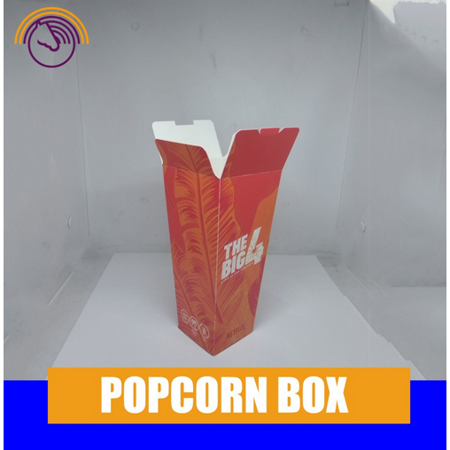 CUSTOM Tray popcorn box - kotak popcorn - Dus Popcorn Tebal - Kertas Premium Ivory