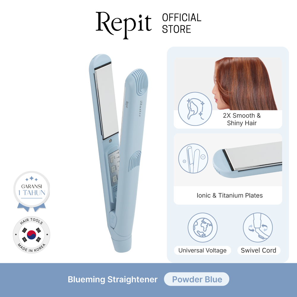Repit Blueming Straightener in Powder Blue / Catokan Pelurus Rambut