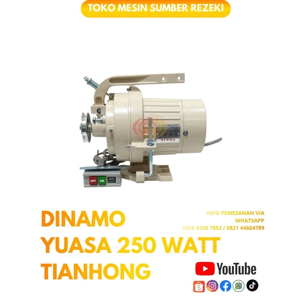 DinamoYuasa250WattMesinJahitDanObrasTianhong