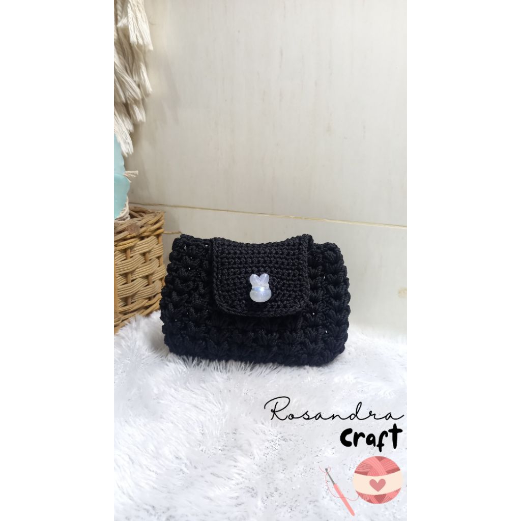Mini Love Pouch Crochet | pouch mini Rajut | Pouch Rajut | Pouch makeup rajut | Dompet Rajut