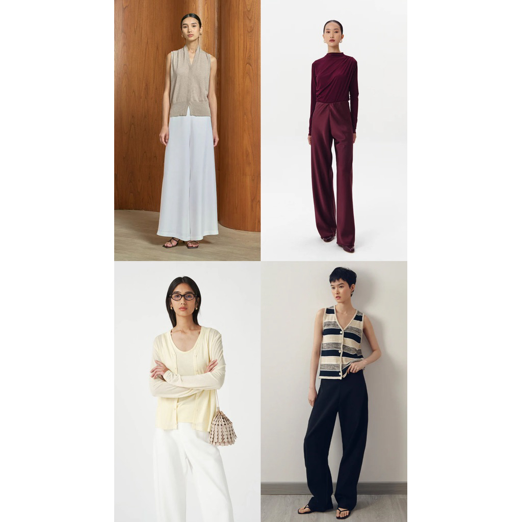 READY STOCK DUMA TAN PANTS || MELLOW SET || RIELLE TOP || ZAYA TOP - BUNDLE WITH VONE DRESS