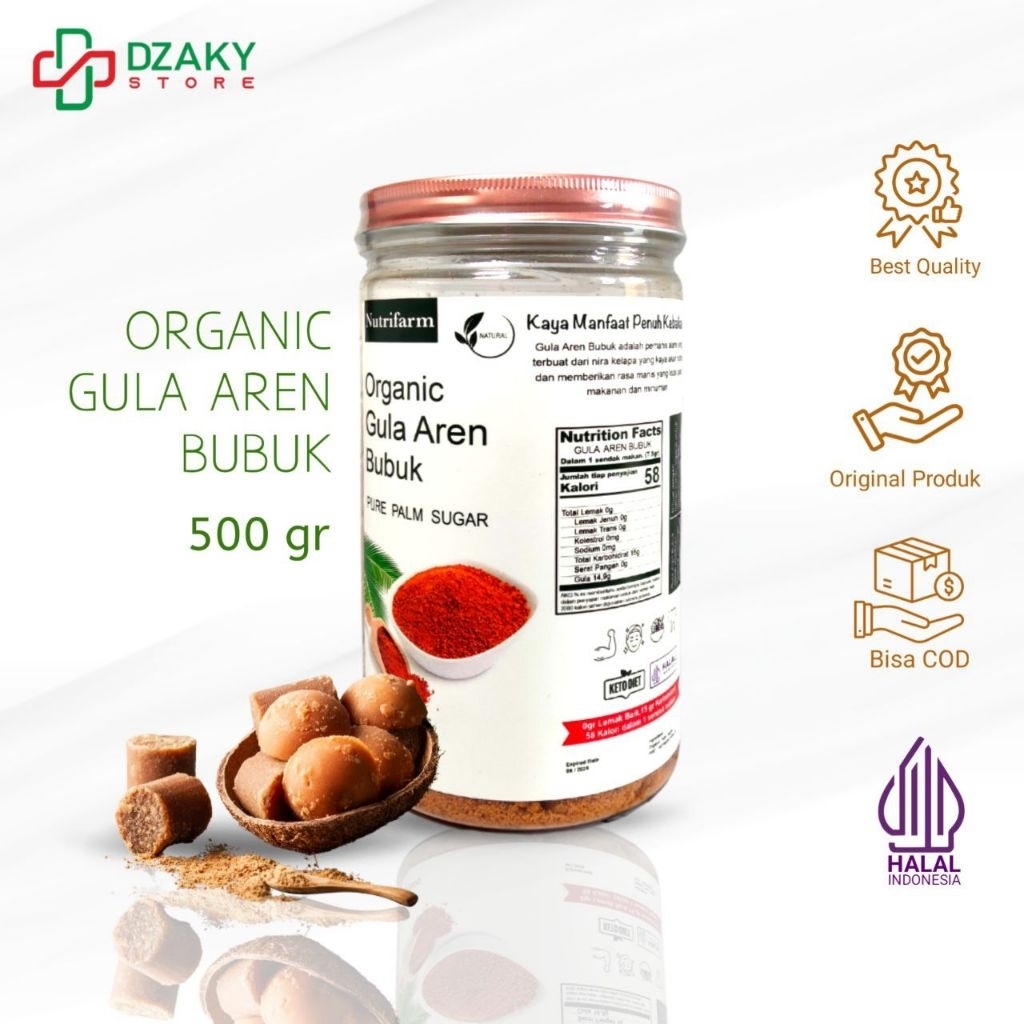 GULA AREN BUBUK 500GR ASLI 100% ORGANIK MURNI SACHET 500 GRAM ASLI UNTUK KOPI PALEMBANG / GULA AREN 