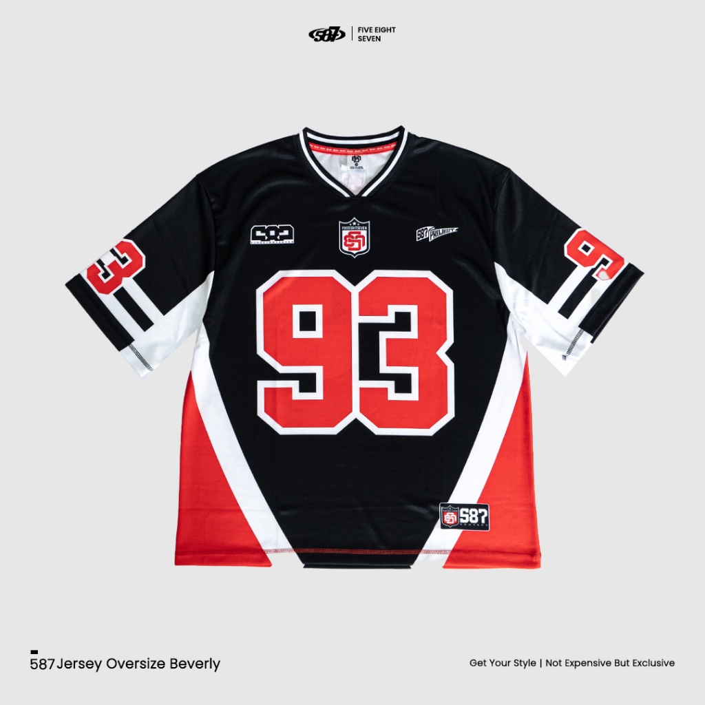 587 - Jersey Oversize Beverly 93 Black Red