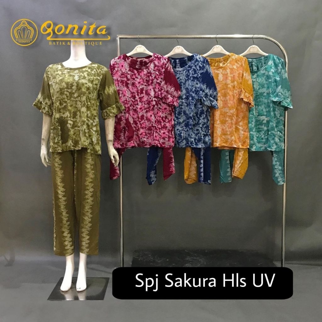 Setelan Qonita Batik || Spj Sakura Hls UV || batik pekalongan Ori || Daster murah