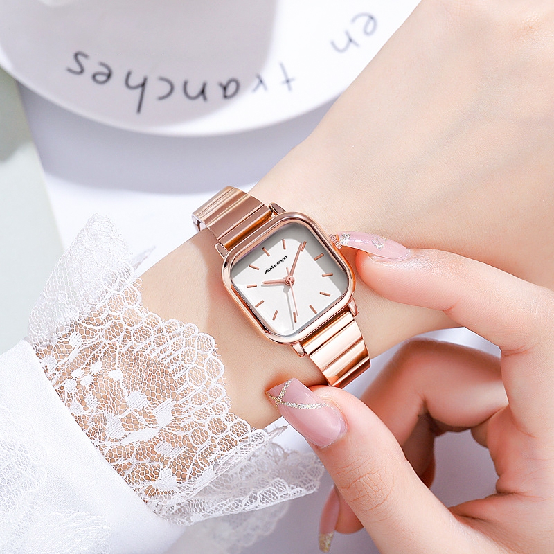 NEW AOKEYO F057 Jam Tangan Wanita Anti Air Original Analog Emas Elegant Jam Tangan Cewek Rantai