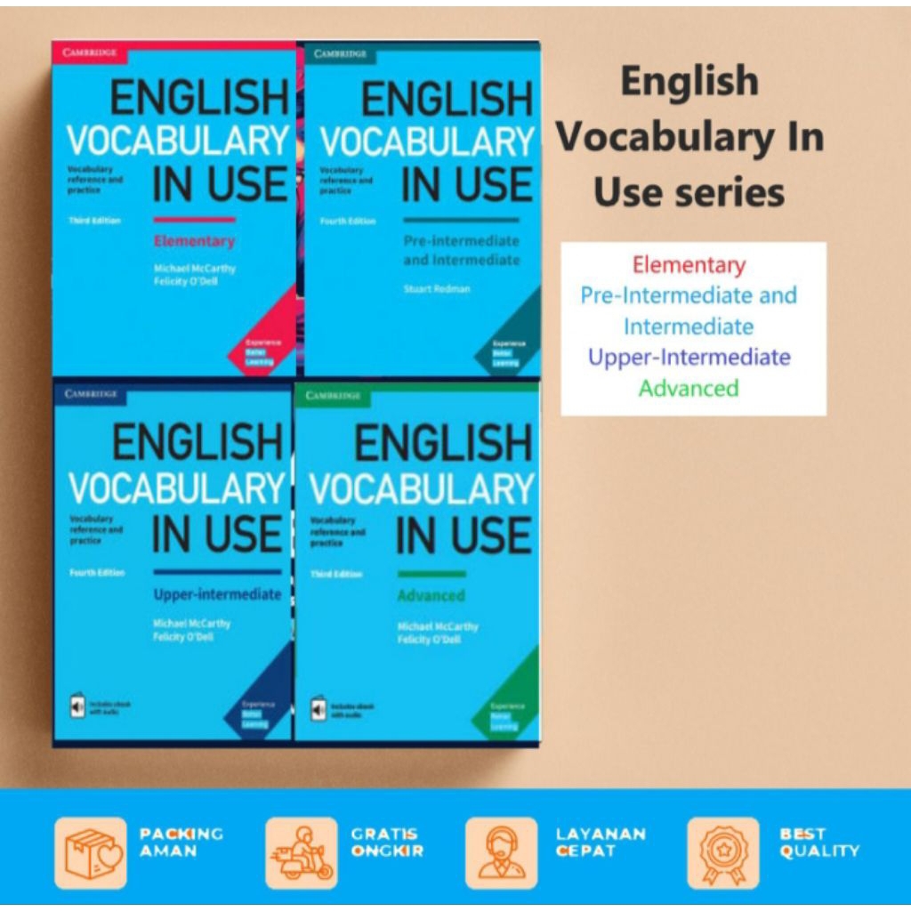 Buku Seri English Vocabulary in Use Elementary/Upper-Intermediate/Pre-Intermediate/Advanced Full col
