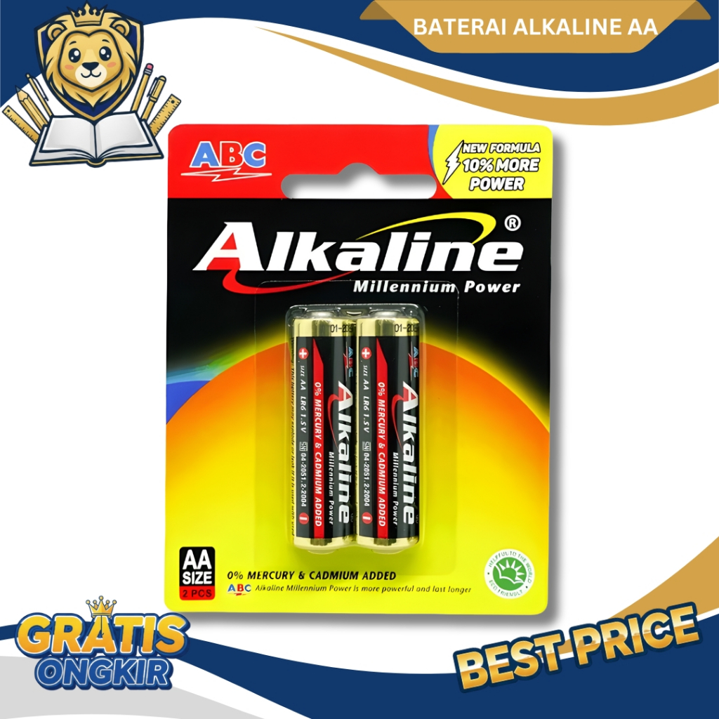 Alkaline Baterai ABC Size AA Isi 2 Battery Sedang Millennium Power Batu batre Remot Radio Camera - S