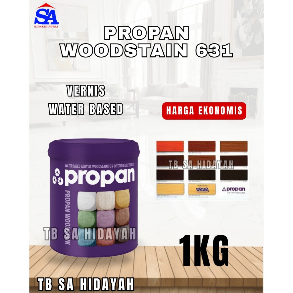 CAT KAYU POLITUR WATER BASED PROPAN WOOD STAIN PWS-631 uk. 1 liter / POLITUR VERNIS CAT KAYU / MURAH