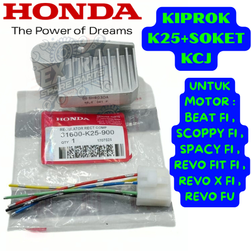 KIPROK K25 + SOKET KCJ HONDA BEAT FI/SCOPPY FI/SPACY FI/REVO FIT FI/REVO X FI/REVO FU ORIGINAL 100%.