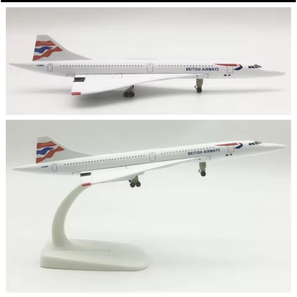 Miniatur Pesawat British Airways Concorde Panjang 20Cm