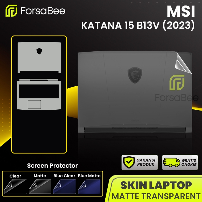 FORSABEE - Skin Protector untuk Laptop MSI Katana 15 B13V B13VGK B13VFK B13VEK 15.6 Inch Anti Gores 
