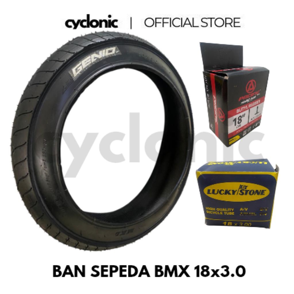 Ban Luar Sepeda BMX 18x3.0 Genio + Ban Dalam 18x3.0