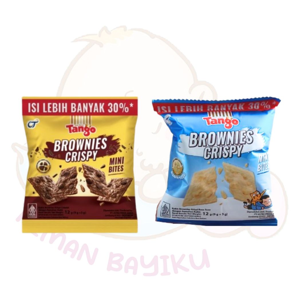Tango Brownies Crispy (12gr x 10pcs) Tanggo Brownis Coklat Vanilla Mini Bites Krispi Choco Chips Kem