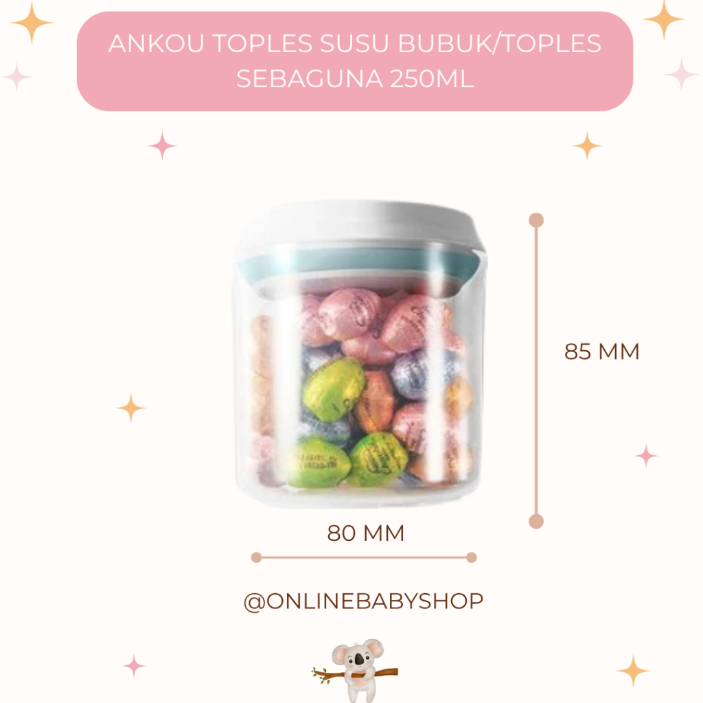 Ankou - Toples Susu Bubuk / Makanan Air Tight 250ml (Bulat)