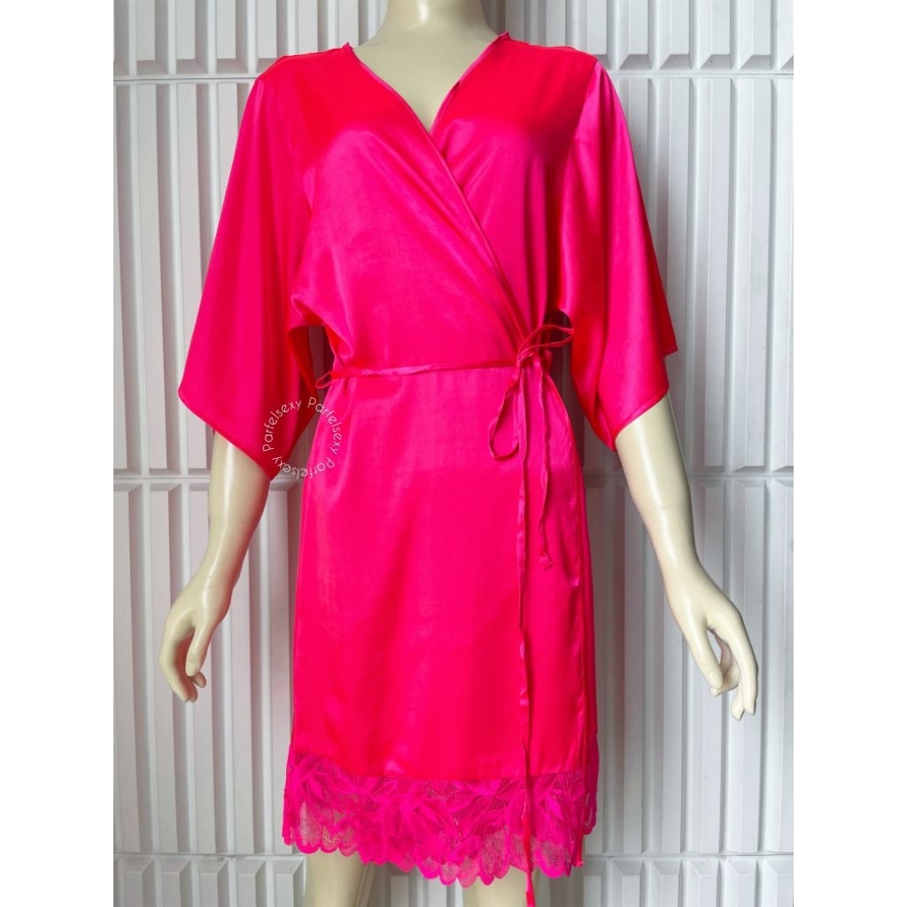 La Senza Robe Satin Kimono Lace Lingerie Wanita S-M 60263661