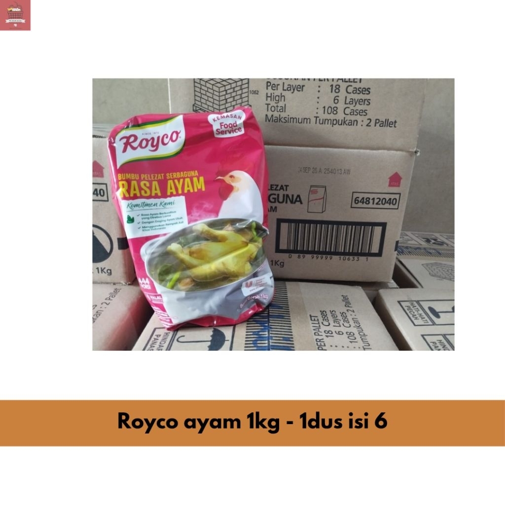 Royco ayam 1kg 1dus isi 6 - Royco rasa ayam - bumbu penyedap royco