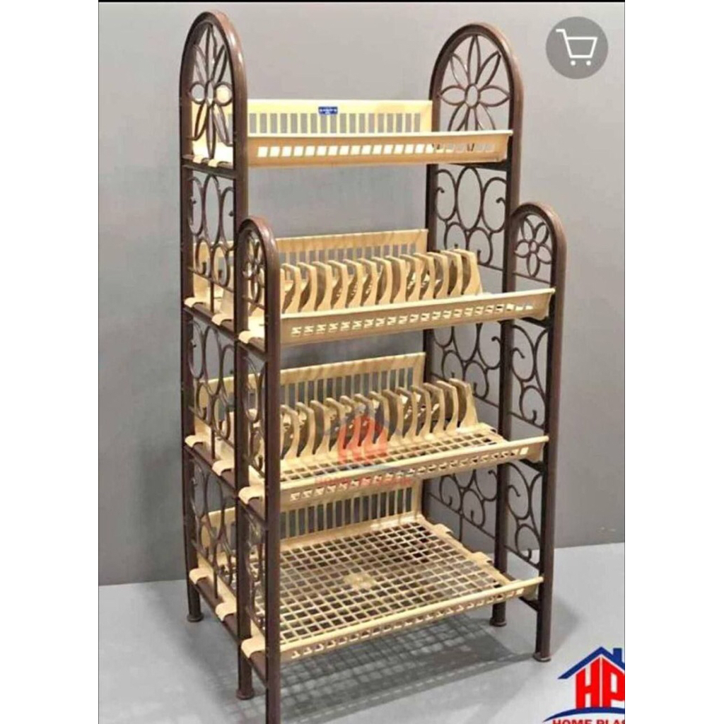 LUCKY STAR  Rak Piring Mastro Susun 3&4 Rak Piring Serbaguna Plastik / Rak Plastik 3&4 Tingkat