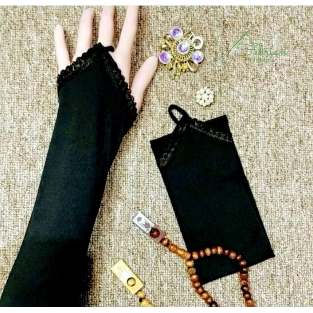 Handsock manset tangan cincin renda / Manset muslimah / Handsock cincin renda / Handsock renda / man