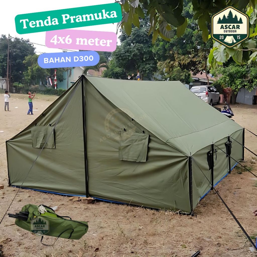 Tenda pramuka 4x6 tanpa rangka