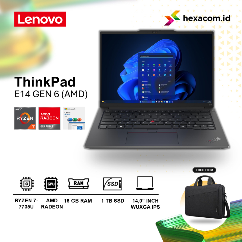 Laptop Lenovo Thinkpad E14 G6 Ryzen 7-7735U 16GB 1TB SSD 14 inch WUXGA Windows 11