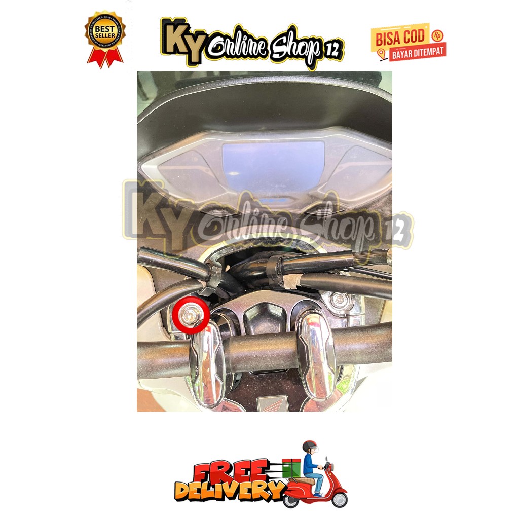 BAUT COVER STANG ( 1 BAUT ) MODEL PIRAMID PCX 160 STYLO ADV VARIO 160 150 LOKAL CBU NEW OLD ABS CBS 