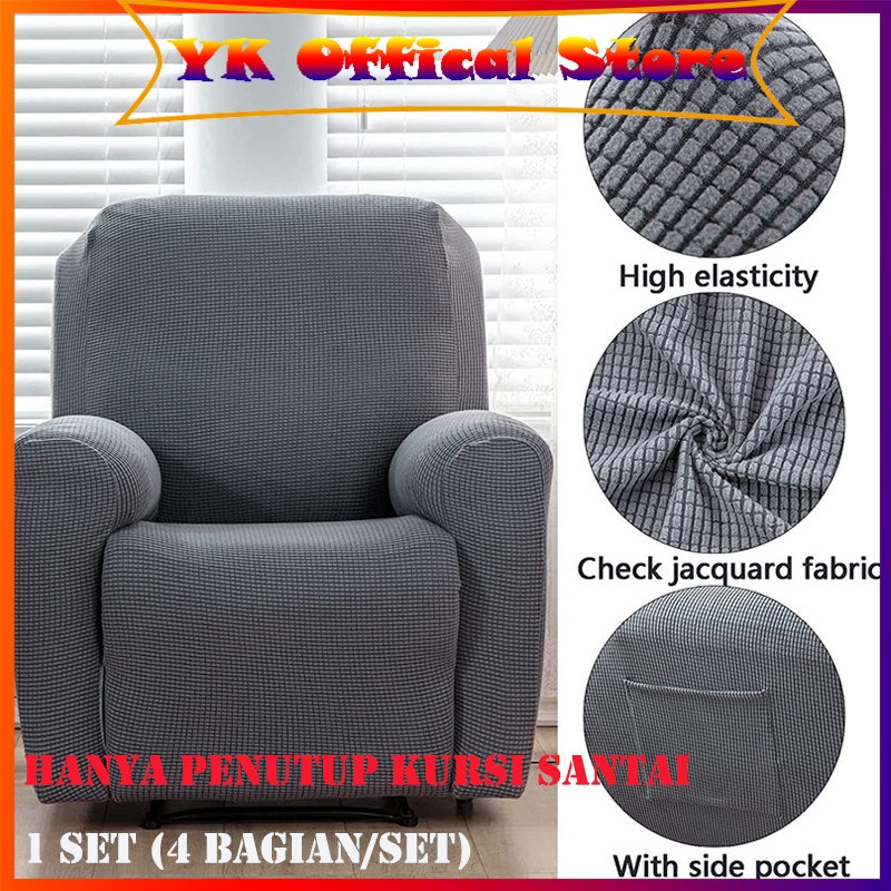 4 Buah/Set Sarung Sofa Recliner 1 Seater Sarung Sofa Recliner Cover Sofa Reclining Sarung Sofa Recli