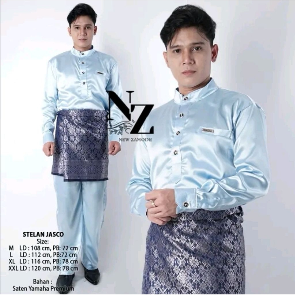 ONE SET BAJU MELAYU TELUK BELANGA MODERN/SET BAJU DAN CELANA/BAJU KURUNG MELAYU MODERN TELUK BELANGA