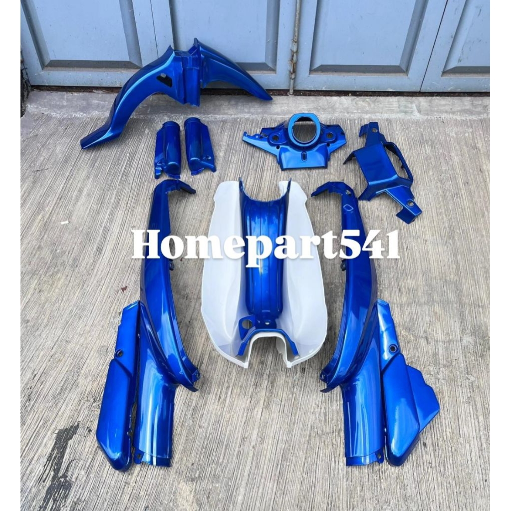 COVER BODY HALUS YAMAHA ALFA BODY SET YAMAHA ALFA WARNA BIRU SET SAYAP
