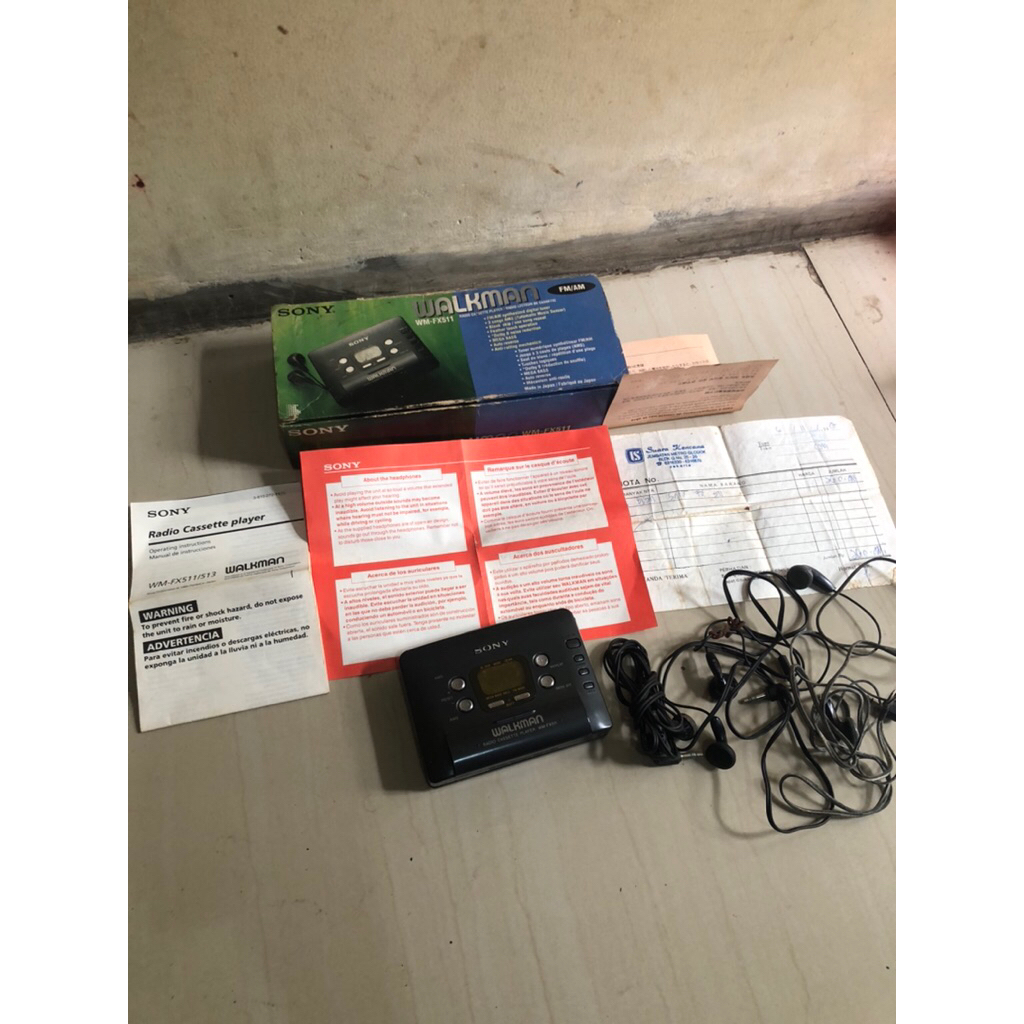 walkman sony wm fx511 fm am pemutar kaset pita