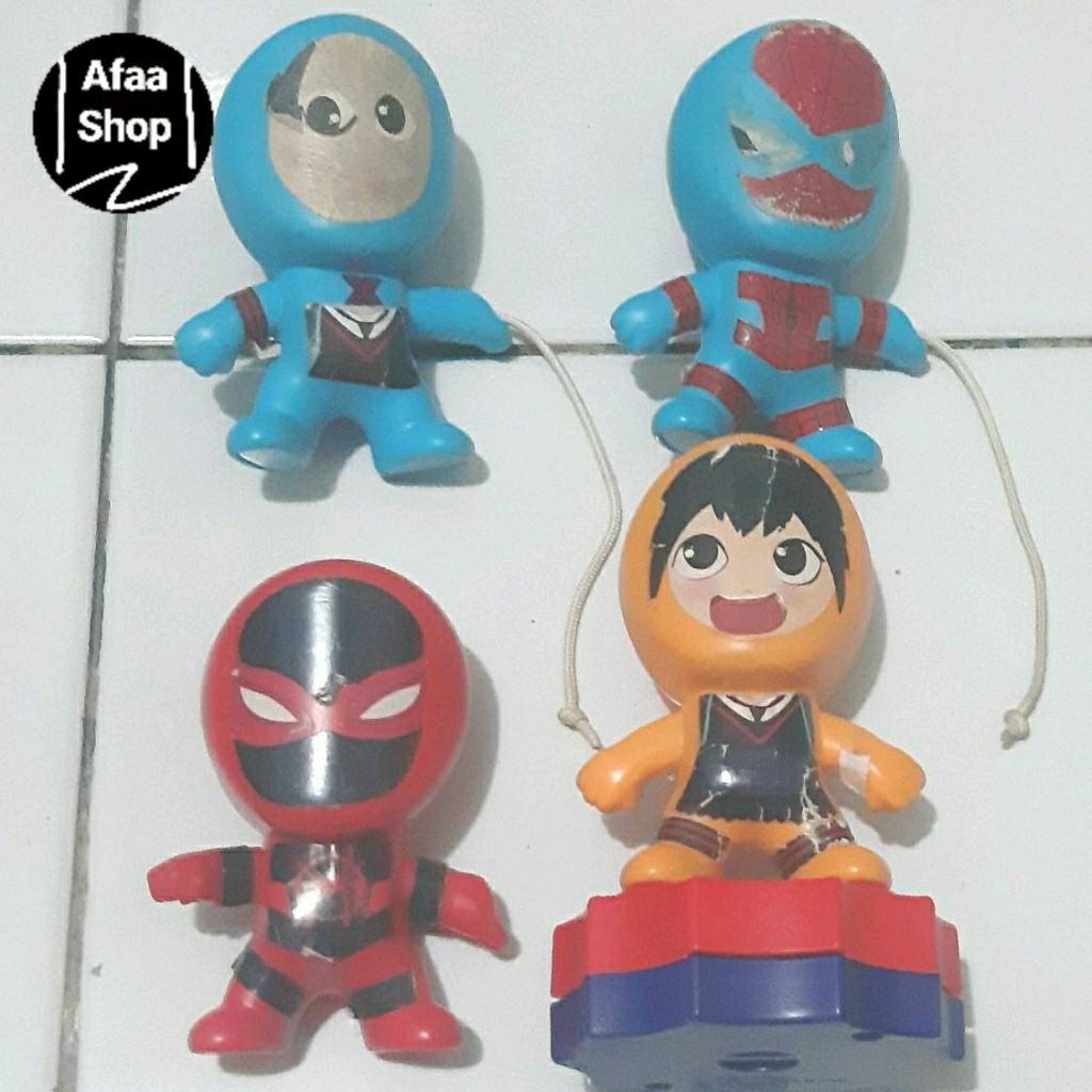 Mainan happy meal mcd 2018 marvel spider man into the spiderverse 1 set = 4 pcs take all