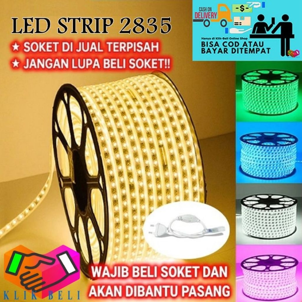 LED STRIP BOSSECOM 2835 12 V PER / PCS 5 METER FULL PUTIH