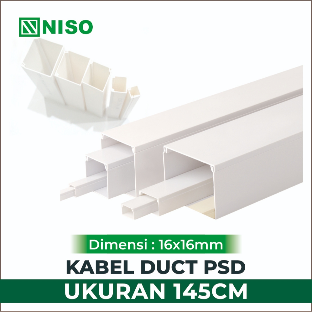 Kabel duct PSD NISO 16x16 mm (145cm) kabel duct tray pelindung kabel