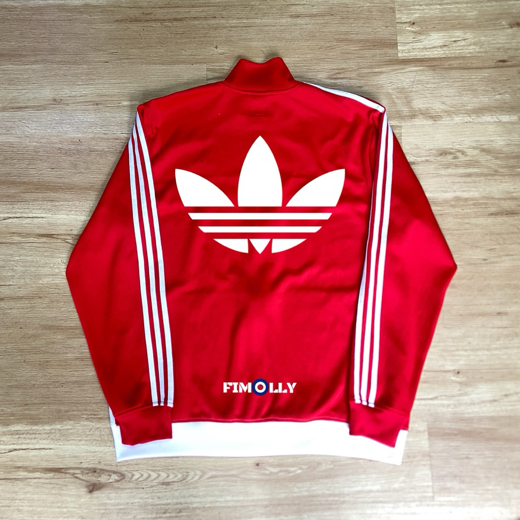 Tracktop Adidas firebird big logo red white colourway
