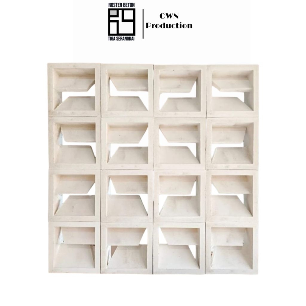 Roster beton / Loster beton minimalis modern motif jendela buka