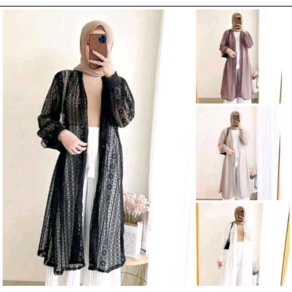 Long Cardigan Outer Burkat Dewasa Wanita Panjang Terbaru