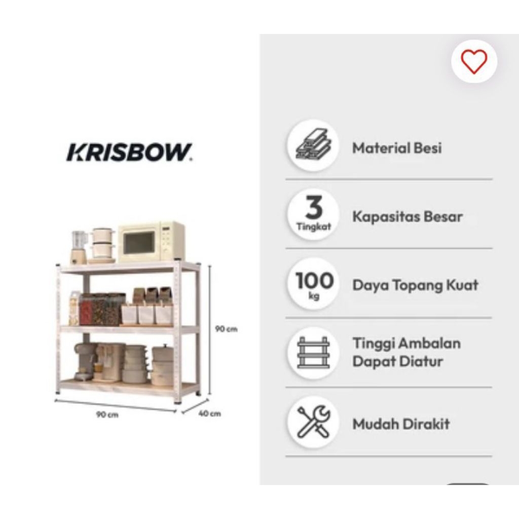Rak Besi Putih New - Krisbow