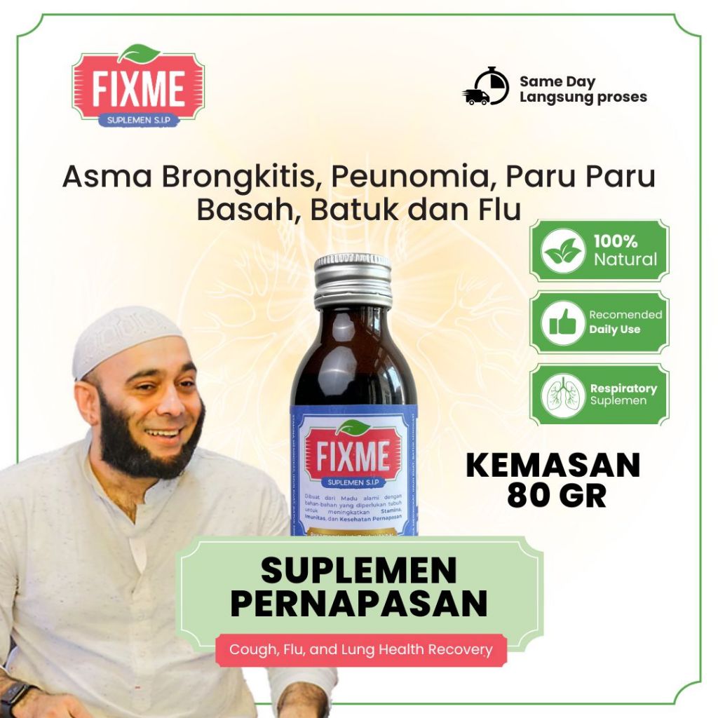 FIXME KEMASAN 80 GR SUPLEMEN BRONKITIS, PNEUMONIA, ASMA, BATUK, PILEK REKOMENDASI DR ZAIDUL AKBAR