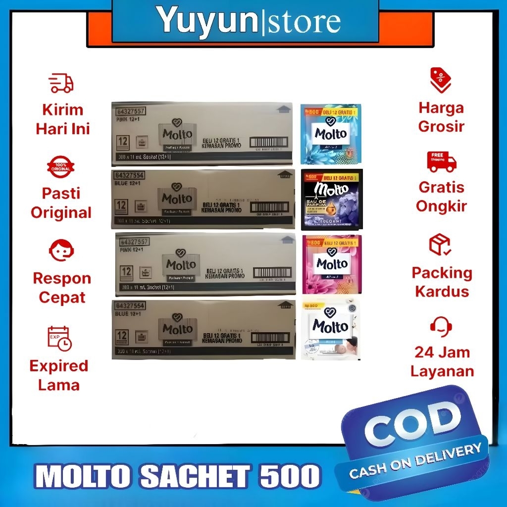 1 Dus Molto Cair 500an Pewangi dan Pelembut Pakaian