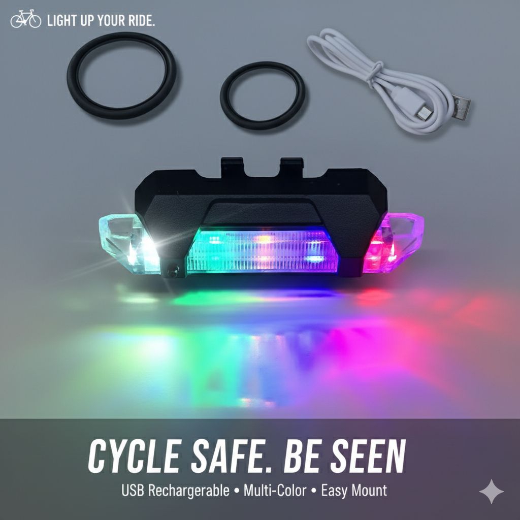 Lampu LED Layangan / belakang sepeda 4 mode merah biru rgb rambu malam kelap kelip warna warni