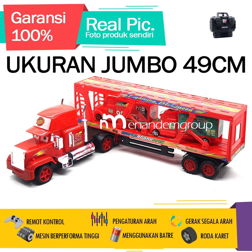 Mainan Mobil Remot Kontrol RC Truk Kontainer Trailer Car Carrier Angkut Barang Cars Jumbo Super Mura