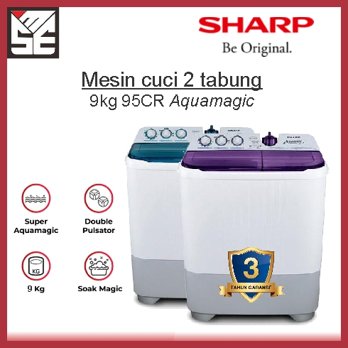 Mesin cuci 2 Tabung SHARP 9 Kg AQUAMAGIC BOGOR