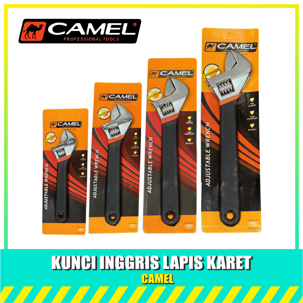 CAMEL Kunci Inggris 6" 8" 10" 12" Inch Gagang Karet / Kunci Inggris Lapis Karet 6 8 10 12 Inch - Kun