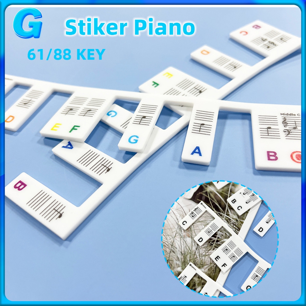 Tidak Perlu Menempel Stiker Tuts Keyboard Piano Stiker Piano 88 Key 61Key Dapat Digunakan Kembali Pi