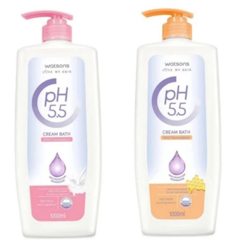 WATSONS Body Wash PH 5.5 For Sencitive Skin | Sabun Mandi Untuk Kulit Sensitif Low PH Watsons 1000ML