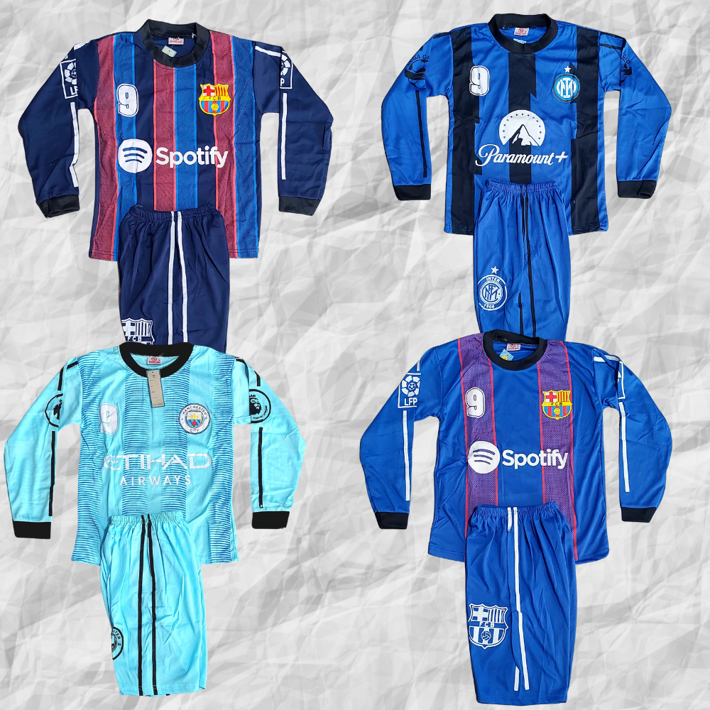 jersey stelan baju bola kiper/baju kiper futsal anak/jersey bola barcah anak lengan panjang