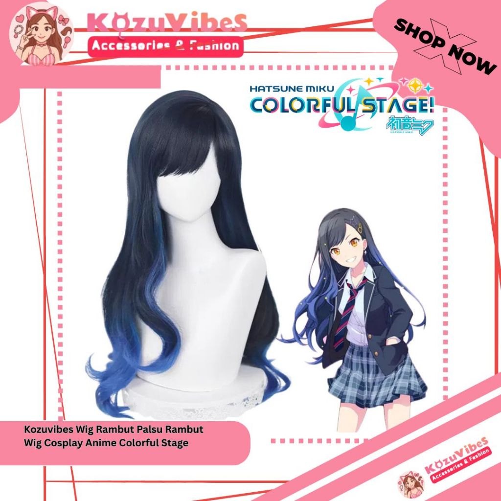 Kozuvibes Wig Rambut Palsu Wanita Wig Cosplay Anime Colorful Stage