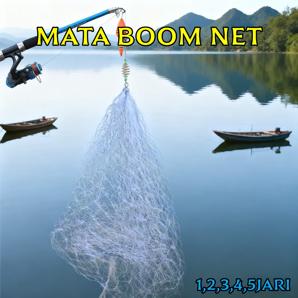Pancing Jaring Ikan 1.2Meter Bom Net Ukuran 1-5 Jari 1JARI 2JARI 3JARI 4JARI 5JARI