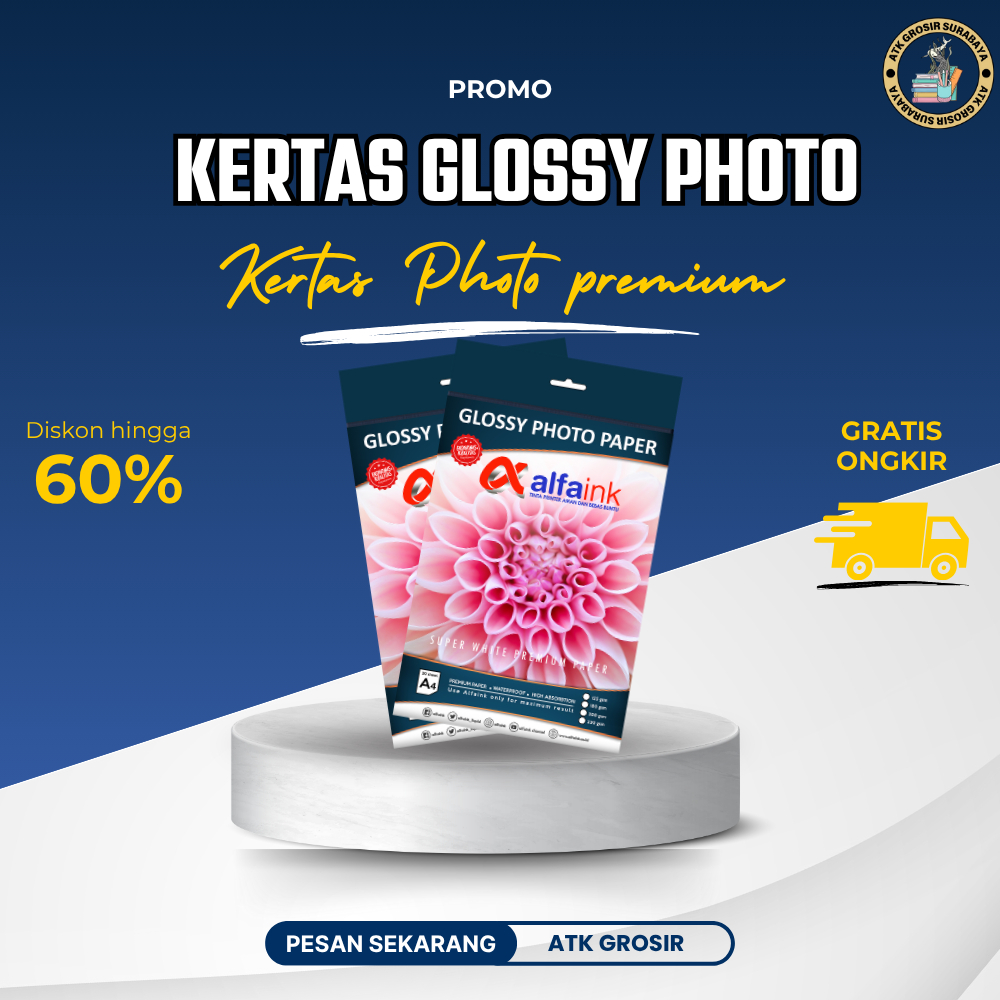 Kertas Photo Glossy Kertas Foto  230 Gsm Premium Murah Alfaink Glossy Photo Peper 230Gsm Termurah