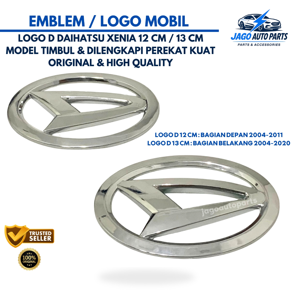Emblem Mobil Logo D Daihatsu Xenia 12 CM / 13 CM Bagian Depan & Belakang ORIGINAL High Quality